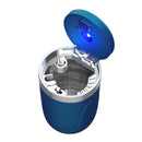 Portable Car Stainless Steel Liner Cigarette Ashtray with Light (Dark Blue)