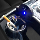 Portable Car Stainless Steel Liner Cigarette Ashtray with Light (Black)