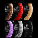 Car Universal Short Plush Warm Anti-skid Steering Wheel Cover, Adaptation Steering Wheel Diameter: 38cm (Black)