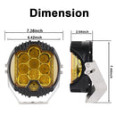 OL-1950Y 7 inch DC12V-30V 8000LM 6500K 90W Car LED Light on Three Sides Headlight for Jeep Wrangler (Gold Light)