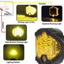 OL-1950Y 7 inch DC12V-30V 8000LM 6500K 90W Car LED Light on Three Sides Headlight for Jeep Wrangler (Gold Light)