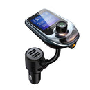 D5 Multifunctional Car Dual USB Charger MP3 Music Player Bluetooth FM Transmitter (Mint Green)