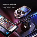 D5 Multifunctional Car Dual USB Charger MP3 Music Player Bluetooth FM Transmitter (Black)