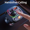 C15 Multifunctional Car Dual 3.1A+Type-C USB Charger Bluetooth FM Transmitter with Atmosphere Light