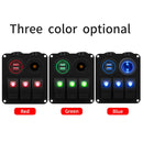 Multi-functional Combination Switch Panel 12V / 24V 3 Way Switches + Dual USB Charger for Car RV Marine Boat (Blue Light)