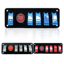 12V Universal Car One-key Start Button Modified Racing LED Light Rocker Switch Panel(Carbon Fiber Black)