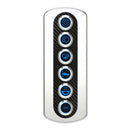 Yacht / RV Modified 6-position Button 12V 20A IP66 Carbon Fiber Panel Switch (Blue Light)