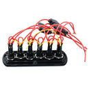 Yacht / RV Modified 6-position Button 12V 20A IP66 Carbon Fiber Panel Switch (Red Light)