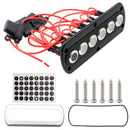 Yacht / RV Modified 6-position Button 12V 20A IP66 Carbon Fiber Panel Switch (Blue Light)