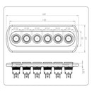 Yacht / RV Modified 6-position Button 12V 20A IP66 Carbon Fiber Panel Switch (Red Light)