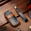 Hallmo Car Cowhide Leather Key Protective Cover Key Case for Audi A6L / A8L / A4 / A7 / A5 A Style (Black)
