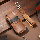 Hallmo Car Cowhide Leather Key Protective Cover Key Case for Audi A6L / A8L / A4 / A7 / A5 C Style (Brown)