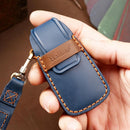 Hallmo Car Cowhide Leather Key Protective Cover Key Case for Audi A6L / A8L / A4 / A7 / A5 C Style (Brown)