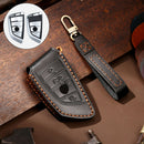 Hallmo Car Cowhide Leather Key Protective Cover Key Case for BMW Blade Style (Black)
