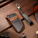 Hallmo Car Cowhide Leather Key Protective Cover Key Case for BMW Blade Style (Black)