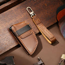 Hallmo Car Cowhide Leather Key Protective Cover Key Case for BMW Blade Style (Brown)