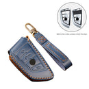 Hallmo Car Cowhide Leather Key Protective Cover Key Case for BMW Blade Style (Brown)