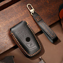 Hallmo Car Cowhide Leather Key Protective Cover Key Case for Old BMW (Black)