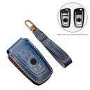 Hallmo Car Cowhide Leather Key Protective Cover Key Case for Old BMW (Black)