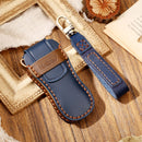 Hallmo Car Cowhide Leather Key Protective Cover Key Case for Porsche Macan 718 2021 B Style (Blue)