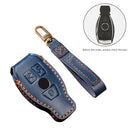 Hallmo Car Cowhide Leather Key Protective Cover Key Case for Old Mercedes-Benz E300L (Brown)