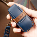 Hallmo Car Cowhide Leather Key Protective Cover Key Case for Old Mercedes-Benz E300L (Black)