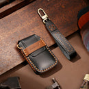 Hallmo Car Cowhide Leather Key Protective Cover Key Case for Volkswagen Lavida A Style (Black)