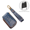 Hallmo Car Cowhide Leather Key Protective Cover Key Case for Volkswagen Lavida A Style (Black)