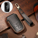 Hallmo Car Cowhide Leather Key Protective Cover Key Case for Toyota Corolla 2017 2-button(Black)