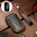 Hallmo Car Cowhide Leather Key Protective Cover Key Case for Toyota Corolla 2017 3-button (Black)