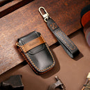 Hallmo Car Cowhide Leather Key Protective Cover Key Case for Toyota Corolla 2017 3-button (Black)