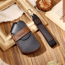 Hallmo Car Cowhide Leather Key Protective Cover Key Case for Volkswagen Golf 8 (Black)