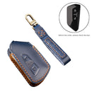 Hallmo Car Cowhide Leather Key Protective Cover Key Case for Volkswagen Golf 8 (Black)