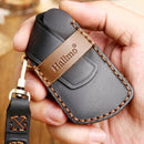 Hallmo Car Cowhide Leather Key Protective Cover Key Case for Volkswagen Golf 8 (Black)