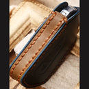 Hallmo Car Cowhide Leather Key Protective Cover Key Case for Volkswagen Golf 8 (Black)