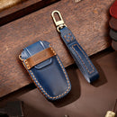 Hallmo Car Cowhide Leather Key Protective Cover Key Case for Haval H6 (Blue)
