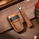Hallmo Car Cowhide Leather Key Protective Cover Key Case for Haval H6 (Brown)