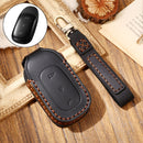 Hallmo Car Cowhide Leather Key Protective Cover Key Case for LEADING IDEAL One (Black)