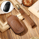 Hallmo Car Cowhide Leather Key Protective Cover Key Case for LEADING IDEAL One (Brown)