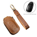 Hallmo Car Cowhide Leather Key Protective Cover Key Case for LEADING IDEAL One (Black)