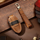 Hallmo Car Cowhide Leather Key Protective Cover Key Case for Nissan Sylphy 2-button (Brown)