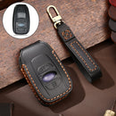Hallmo Car Cowhide Leather Key Protective Cover Key Case for Subaru Forester (Black)