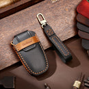 Hallmo Car Cowhide Leather Key Protective Cover Key Case for Ford Focus B Style (Black)
