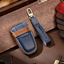 Hallmo Car Cowhide Leather Key Protective Cover Key Case for Ford Focus B Style (Blue)