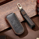 Hallmo Car Cowhide Leather Key Protective Cover Key Case for Mazda Axela 3-button (Black)