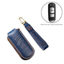 Hallmo Car Cowhide Leather Key Protective Cover Key Case for Mazda Axela 3-button (Brown)