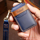 Hallmo Car Cowhide Leather Key Protective Cover Key Case for Mazda Axela 3-button (Brown)