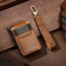 Hallmo Car Cowhide Leather Key Protective Cover Key Case for New Volvo (Brown)