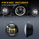2 PCS DC9-30V 30W 3000K/6000K 3000LM 4.5 inch 3LEDs Motorcycle LED Headlight, Black