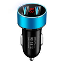 JMG-C016A 5 PCS 5V 3.1A Car Dual USB Charger with LED Display(Blue)